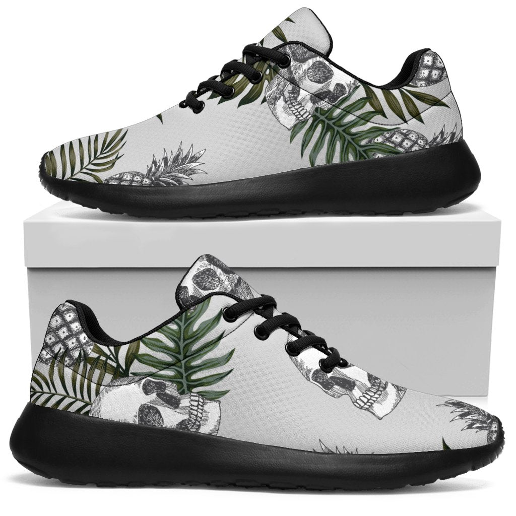 Tropical Pineapple Skull Pattern Print Sport Shoes GearFrost