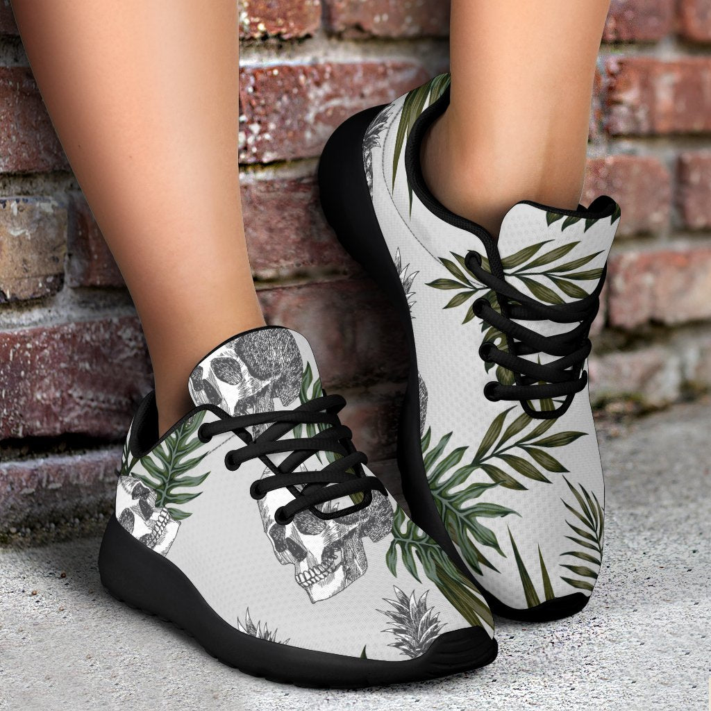 Tropical Pineapple Skull Pattern Print Sport Shoes GearFrost