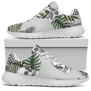 Tropical Pineapple Skull Pattern Print Sport Shoes GearFrost