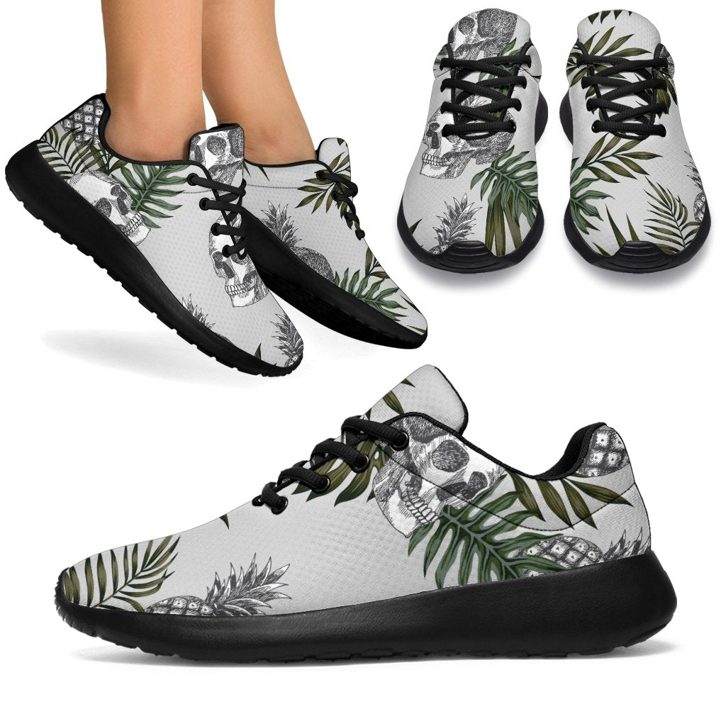 Tropical Pineapple Skull Pattern Print Sport Shoes GearFrost