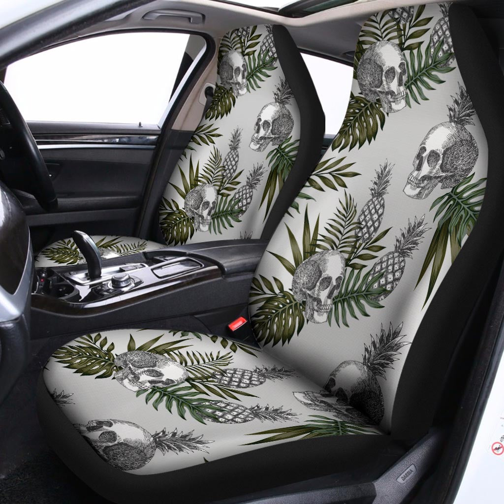 Tropical Pineapple Skull Pattern Print Universal Fit Car Seat Covers