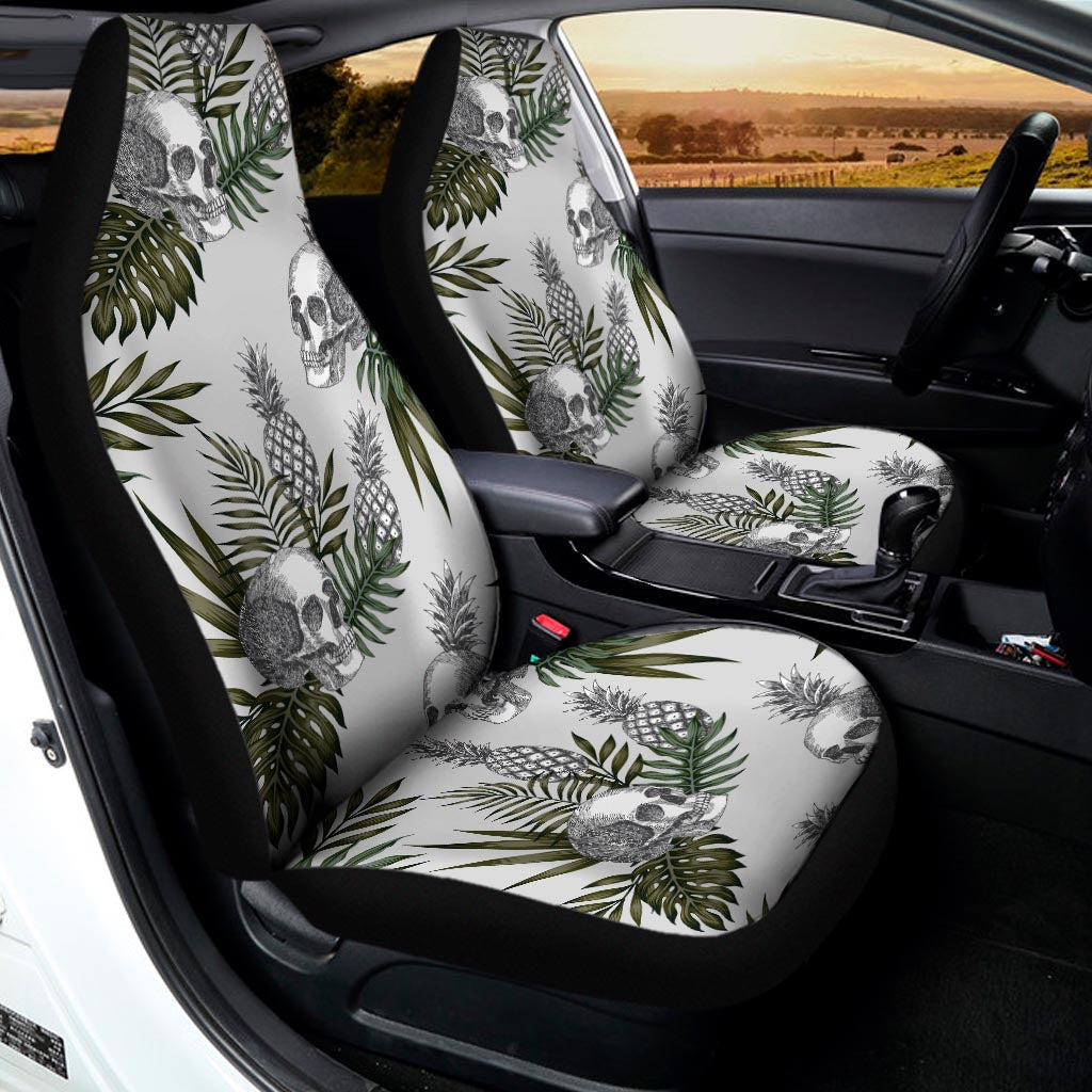 Tropical Pineapple Skull Pattern Print Universal Fit Car Seat Covers