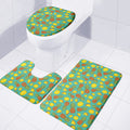 Tropical Pineapples Pattern Print 3 Piece Bath Mat Set
