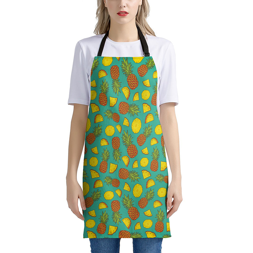 Tropical Pineapples Pattern Print Apron