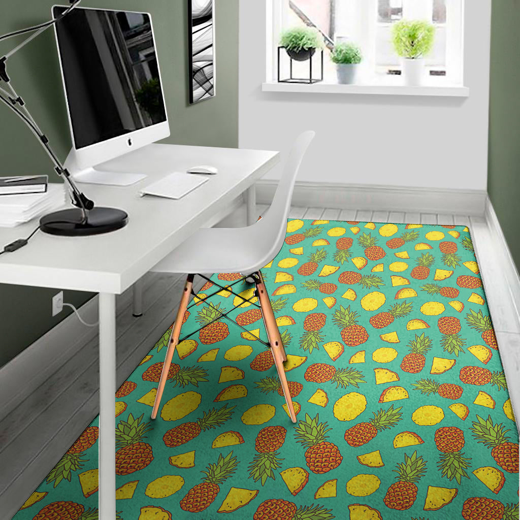 Tropical Pineapples Pattern Print Area Rug