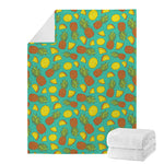 Tropical Pineapples Pattern Print Blanket