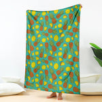 Tropical Pineapples Pattern Print Blanket