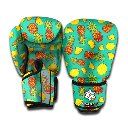 Tropical Pineapples Pattern Print Boxing Gloves