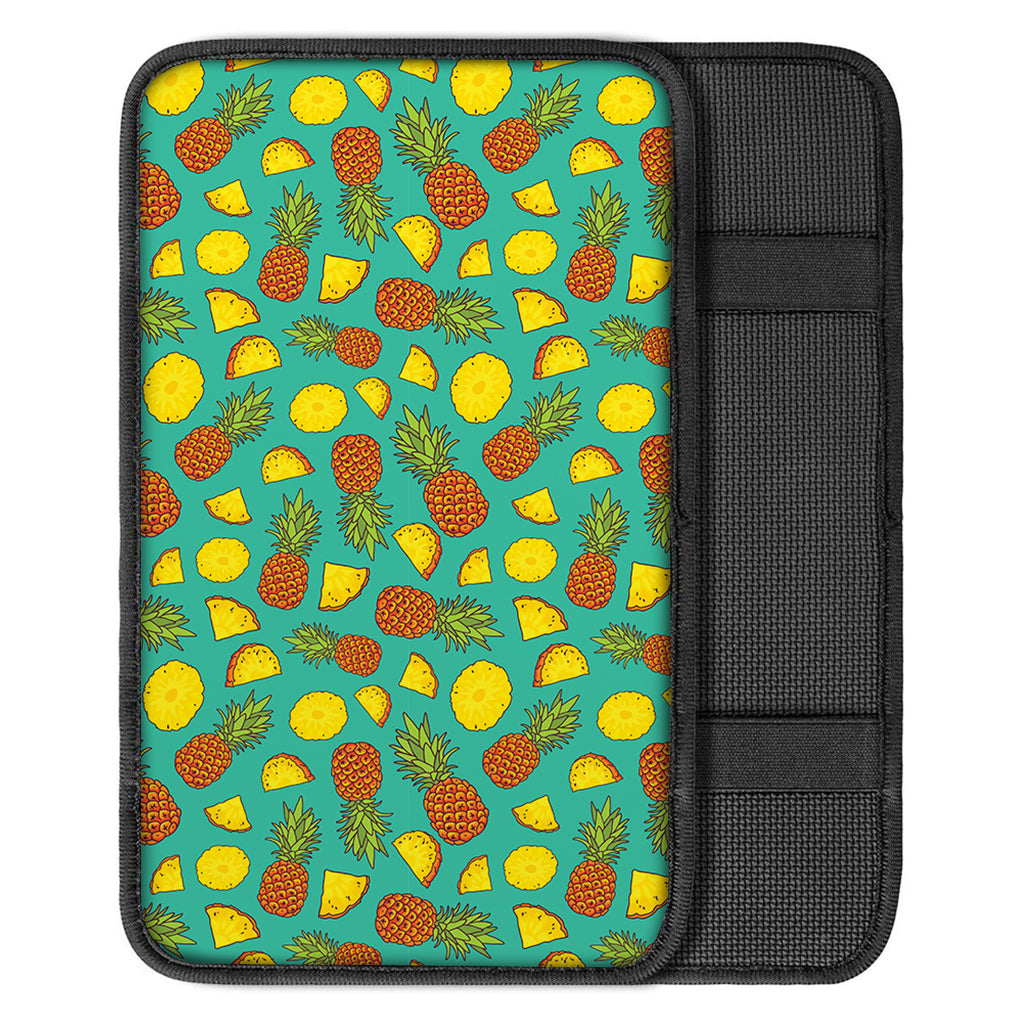 Tropical Pineapples Pattern Print Car Center Console Cover