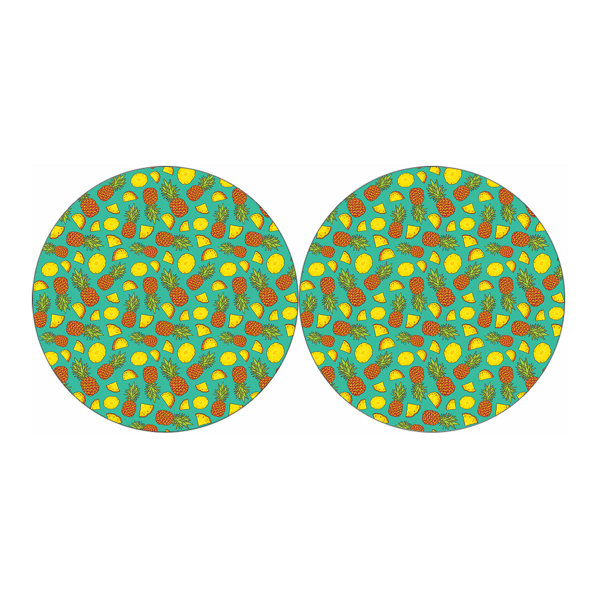 Tropical Pineapples Pattern Print Car Coasters