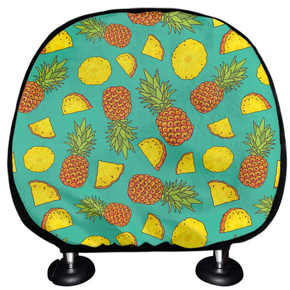 Tropical Pineapples Pattern Print Car Headrest Covers