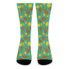 Tropical Pineapples Pattern Print Crew Socks