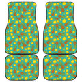 Tropical Pineapples Pattern Print Front and Back Car Floor Mats
