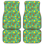 Tropical Pineapples Pattern Print Front and Back Car Floor Mats