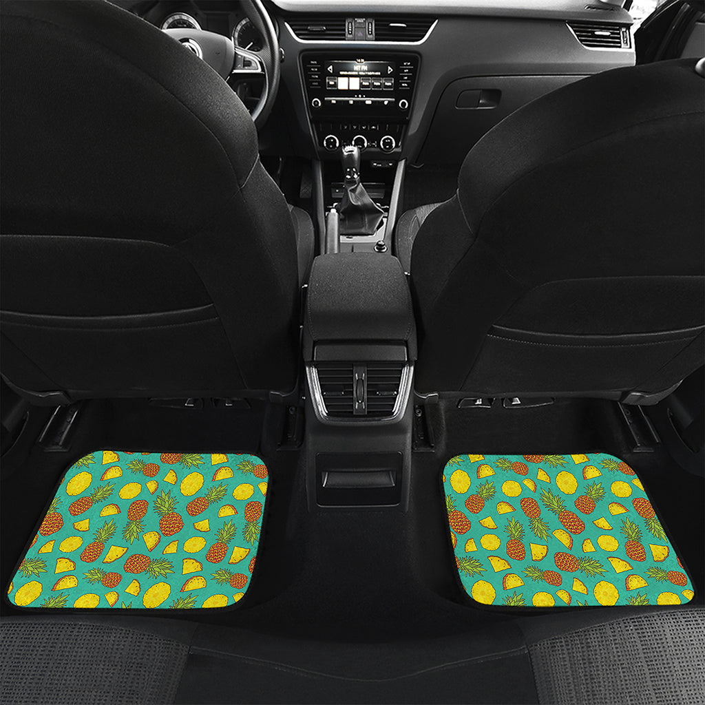 Tropical Pineapples Pattern Print Front and Back Car Floor Mats