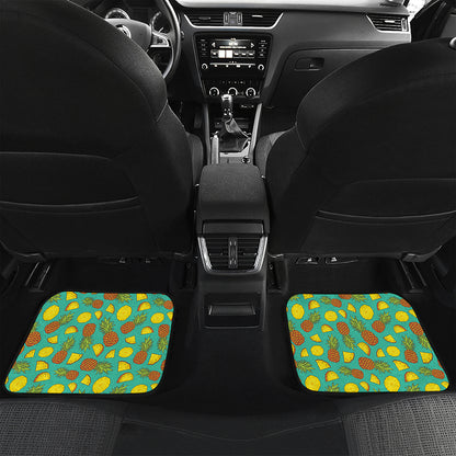 Tropical Pineapples Pattern Print Front and Back Car Floor Mats