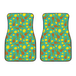 Tropical Pineapples Pattern Print Front Car Floor Mats
