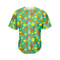 Tropical Pineapples Pattern Print Men's Baseball Jersey