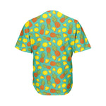 Tropical Pineapples Pattern Print Men's Baseball Jersey