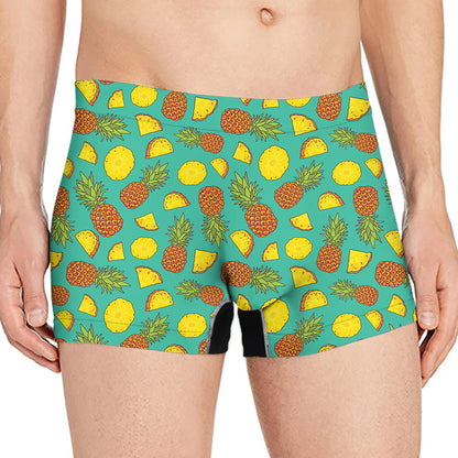 Tropical Pineapples Pattern Print Men's Boxer Briefs