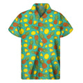 Tropical Pineapples Pattern Print Men's Short Sleeve Shirt