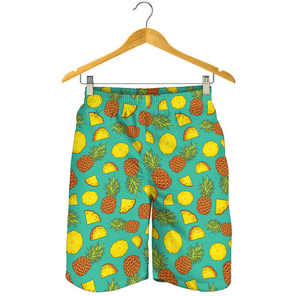 Tropical Pineapples Pattern Print Men's Shorts