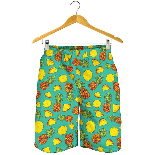 Tropical Pineapples Pattern Print Men's Shorts