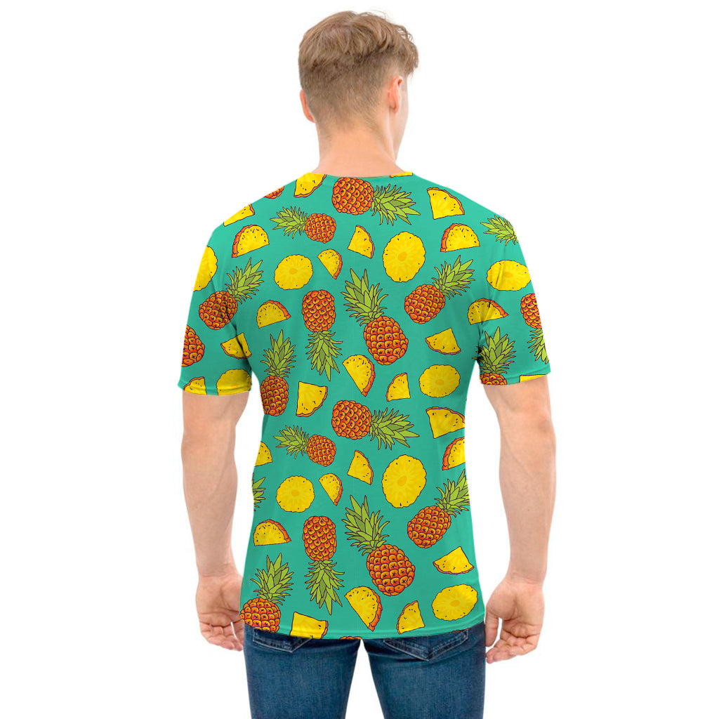 Tropical Pineapples Pattern Print Men's T-Shirt