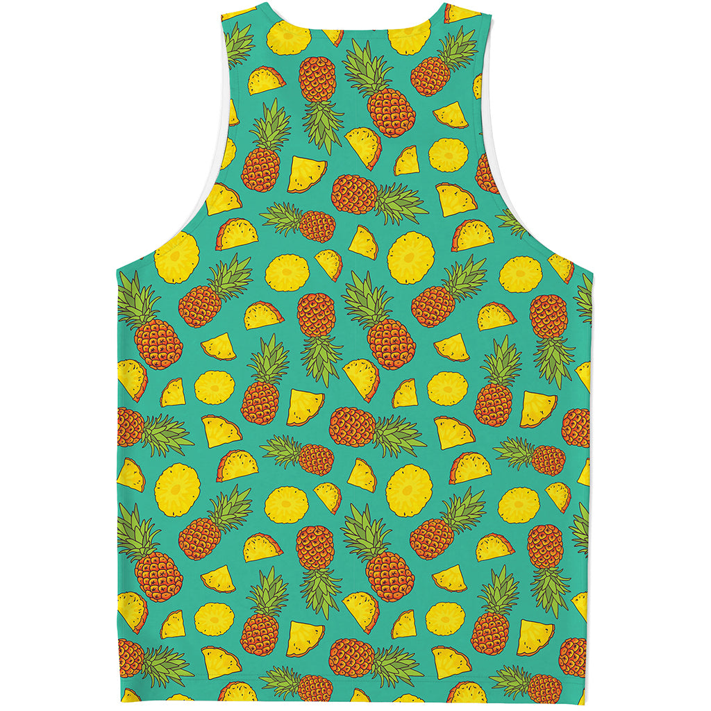 Tropical Pineapples Pattern Print Men's Tank Top