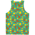 Tropical Pineapples Pattern Print Men's Tank Top