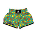 Tropical Pineapples Pattern Print Muay Thai Boxing Shorts
