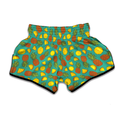 Tropical Pineapples Pattern Print Muay Thai Boxing Shorts