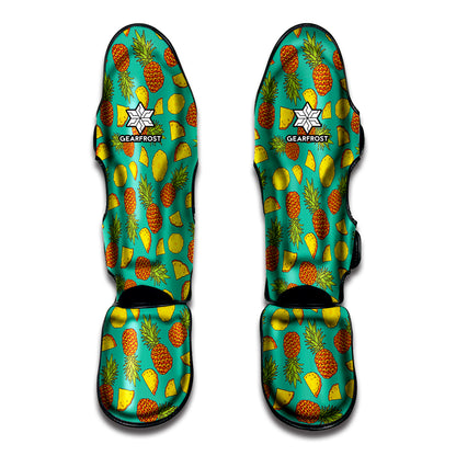 Tropical Pineapples Pattern Print Muay Thai Shin Guard