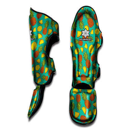 Tropical Pineapples Pattern Print Muay Thai Shin Guard