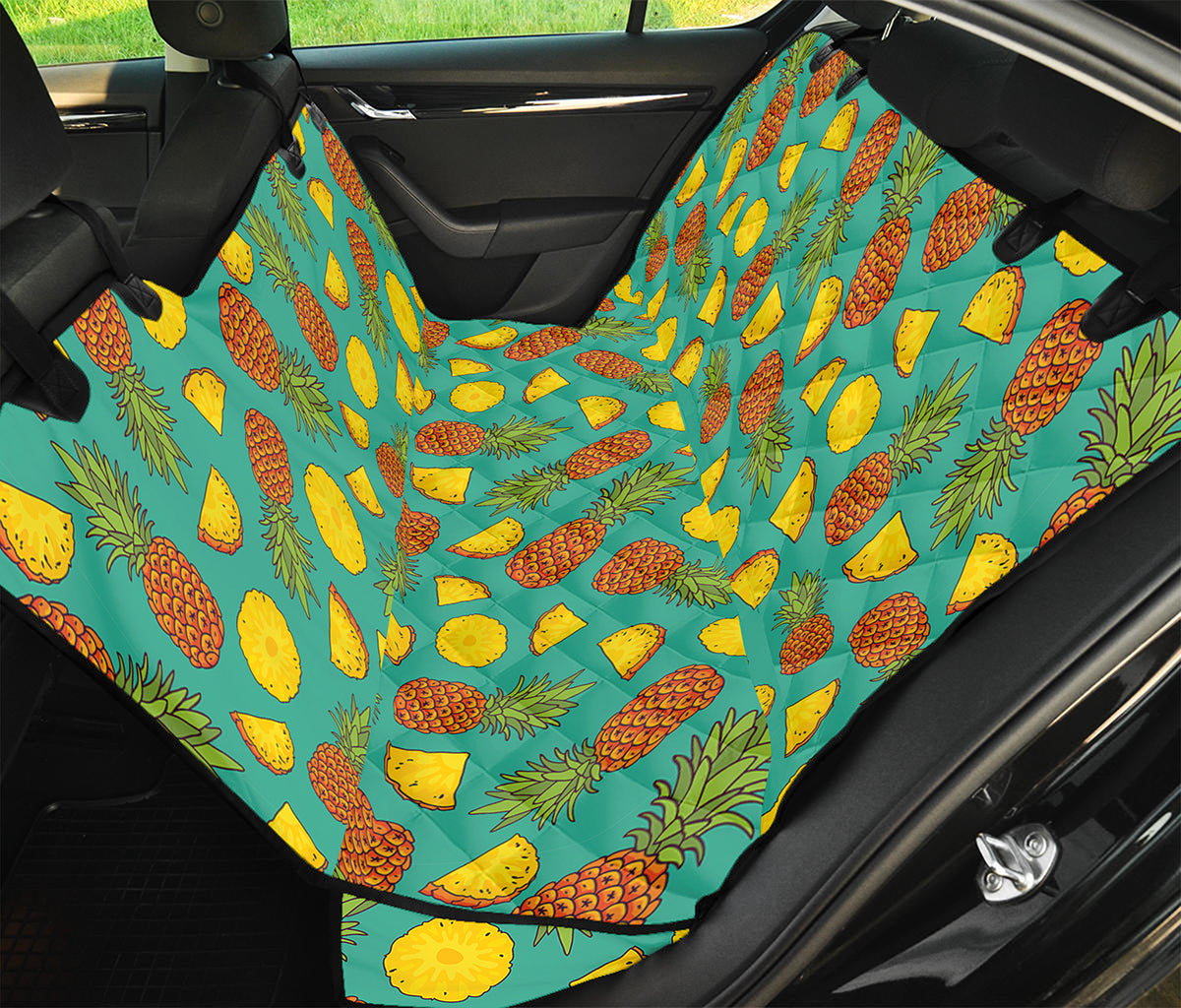 Tropical Pineapples Pattern Print Pet Car Back Seat Cover