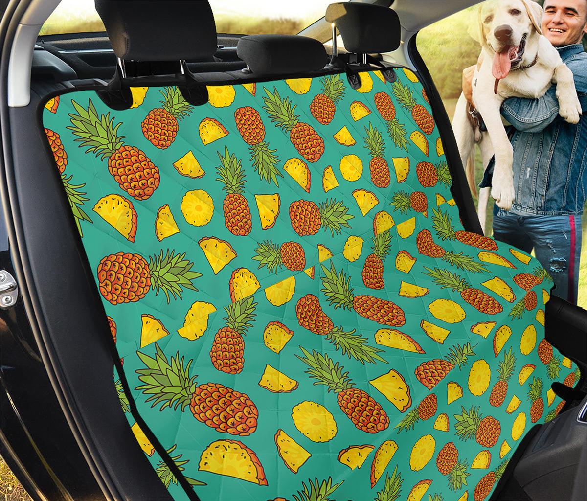 Tropical Pineapples Pattern Print Pet Car Back Seat Cover