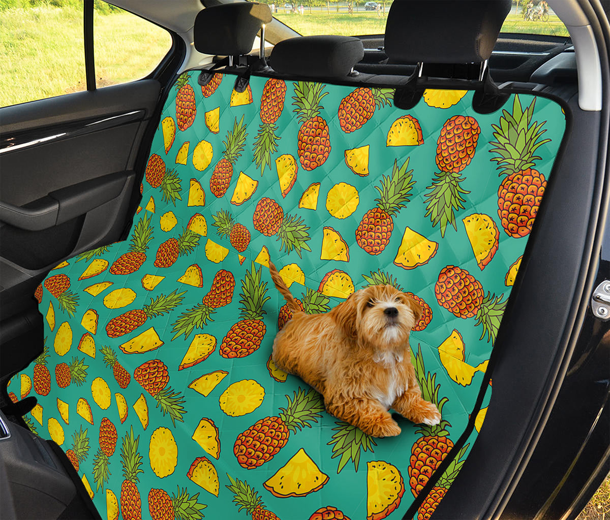 Tropical Pineapples Pattern Print Pet Car Back Seat Cover