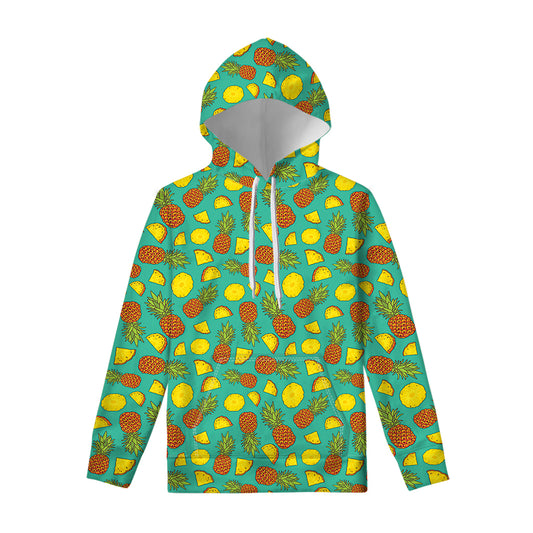Tropical Pineapples Pattern Print Pullover Hoodie