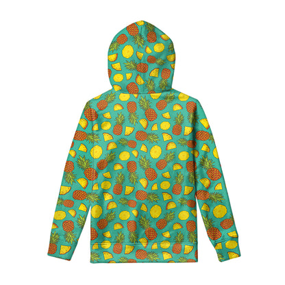 Tropical Pineapples Pattern Print Pullover Hoodie