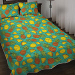 Tropical Pineapples Pattern Print Quilt Bed Set