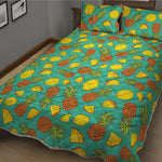 Tropical Pineapples Pattern Print Quilt Bed Set