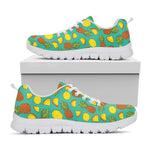 Tropical Pineapples Pattern Print White Sneakers