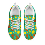 Tropical Pineapples Pattern Print White Sneakers