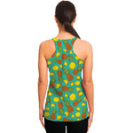 Tropical Pineapples Pattern Print Women's Racerback Tank Top