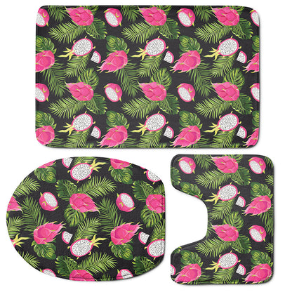 Tropical Pitaya Pattern Print 3 Piece Bath Mat Set