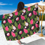 Tropical Pitaya Pattern Print Beach Sarong Wrap