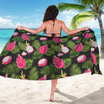Tropical Pitaya Pattern Print Beach Sarong Wrap