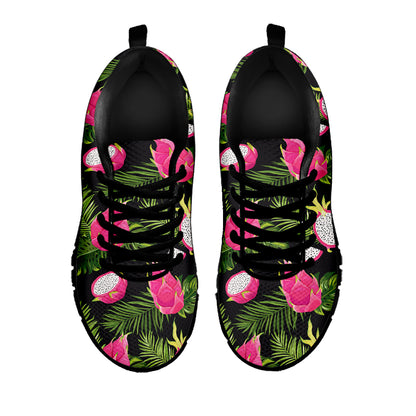 Tropical Pitaya Pattern Print Black Sneakers