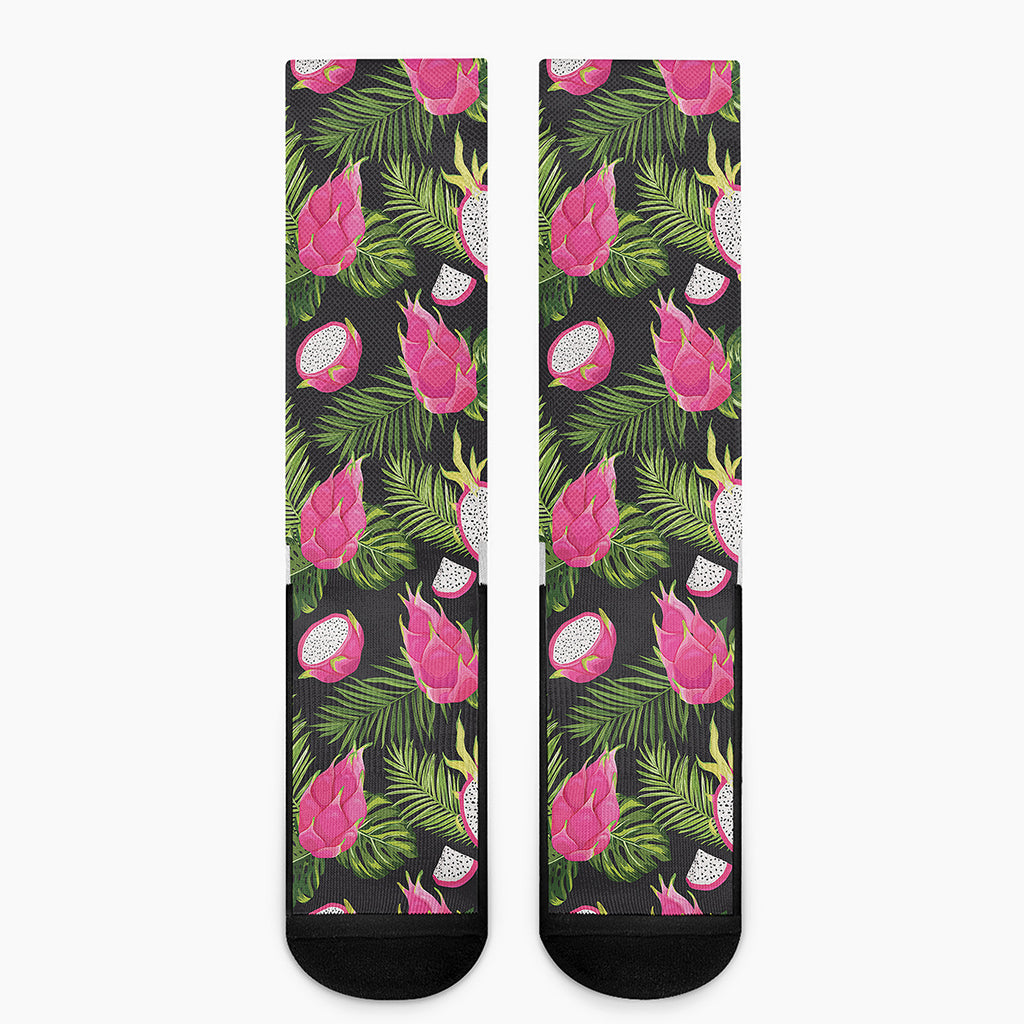 Tropical Pitaya Pattern Print Crew Socks