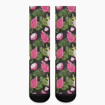 Tropical Pitaya Pattern Print Crew Socks